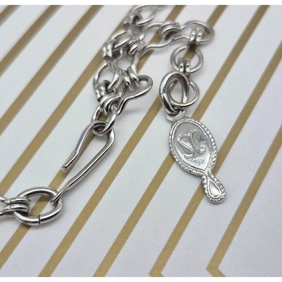 Sarah Coventry Vintage Silver Tone Open Works Teardrop Pendant Necklace - Picture 7 of 7